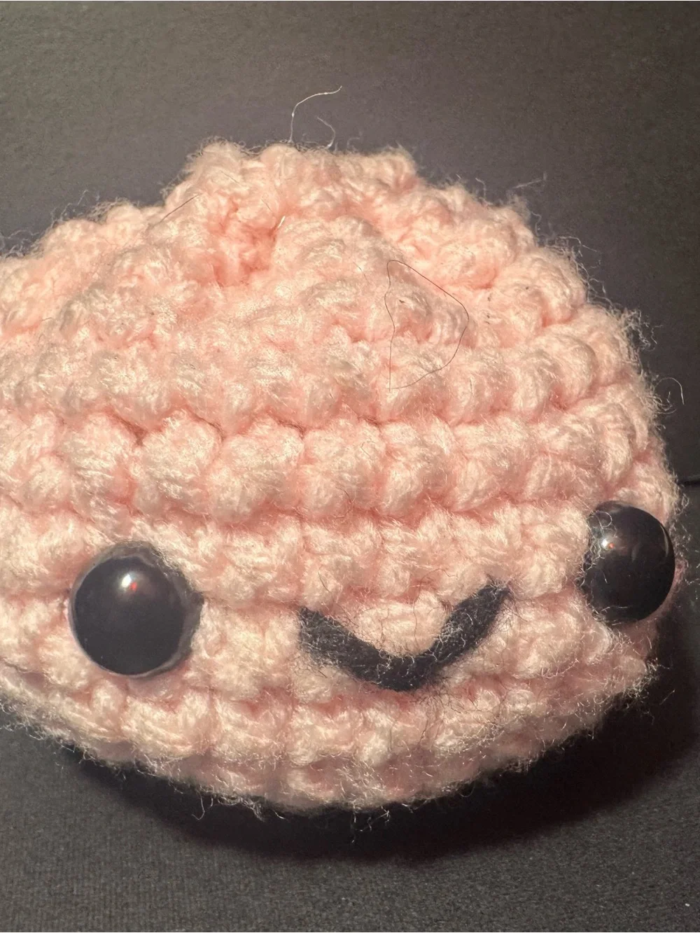 Handmade Pink Crochet Dumpling Plush Accessory